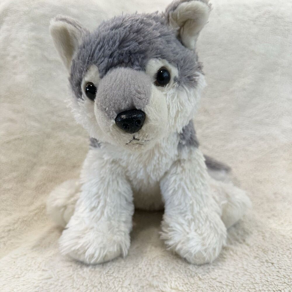 Aurora Destination Nation Grey Husky Wolf Dog Stuffed Animal 10” Plush Toy